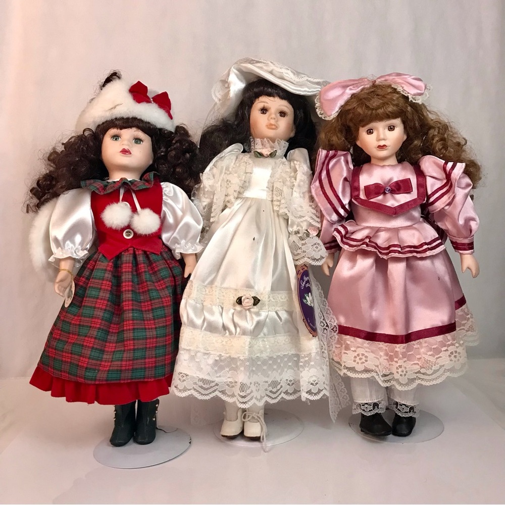 Lot of 3 Vintage Porcelain dolls